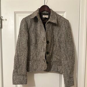 Talbots Grey Tweed Blazer Size 10